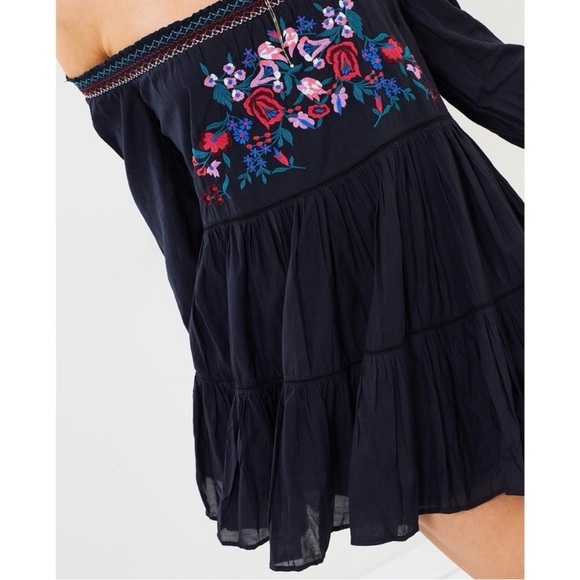 EUC Free People Sunbeams Mini Boho Dress in Black Size Small - Picture 8 of 16